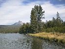 Diamond Lake with Mt. Thielson in the background on a hazy day